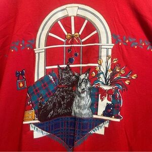 Vintage Dog Women's Ugly Christmas Sweatshirt Size L Act 3 Classics Terrier